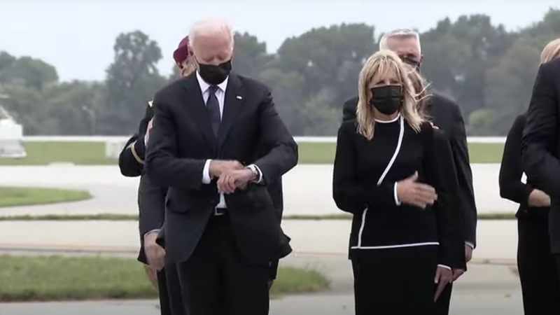 Disgraceful: Joe Biden Checks Watch While Receiving 13 Fallen Military Members At Dover Base – NewsWars