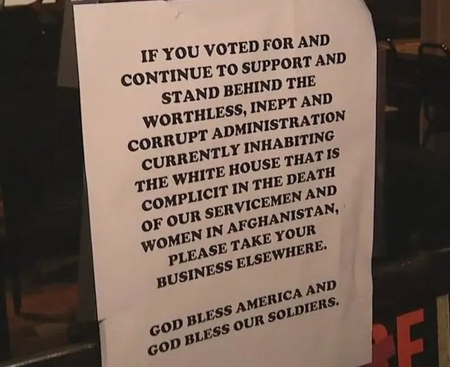 Florida restaurant owner refuses to serve Biden voters… |