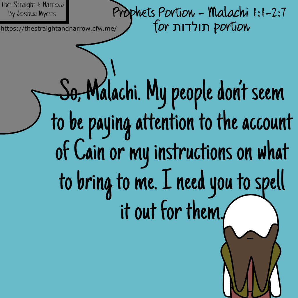 The Straight + Narrow - Prophets Portion - Malachi 1:1-2:7