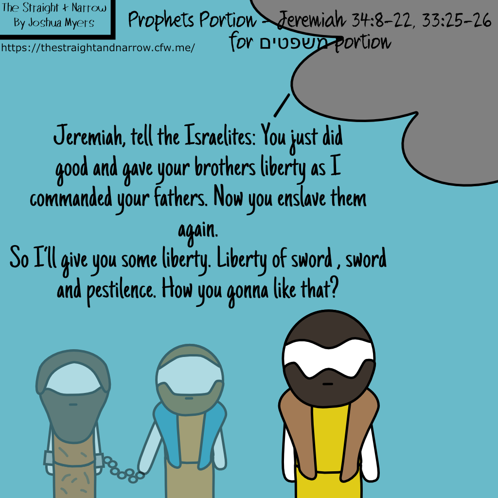 The Straight + Narrow - Prophets Portion - Jeremiah 34:8-22, 33:25-26