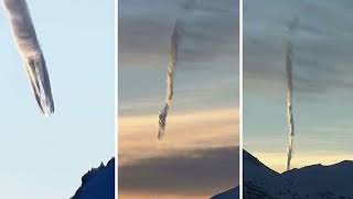 Worm-shaped cloud over Alaska could be UFO or plane crash