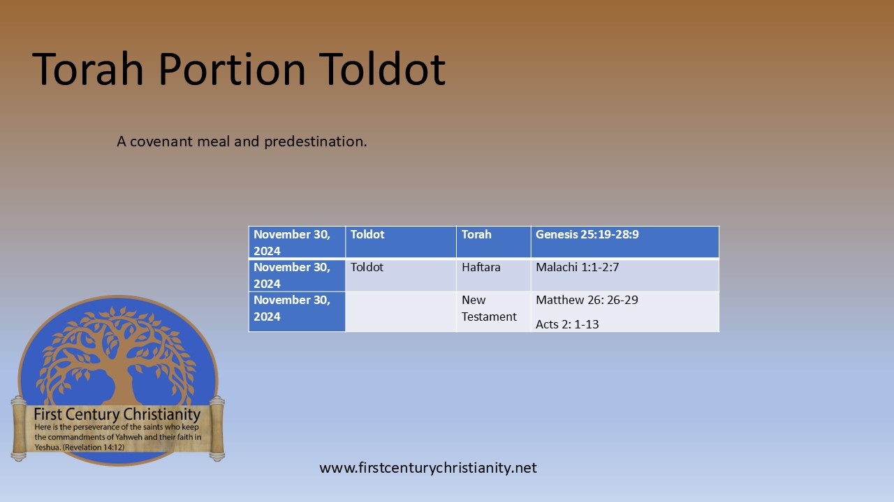 Messianic Torah Portion Toldot - First Century Christianity