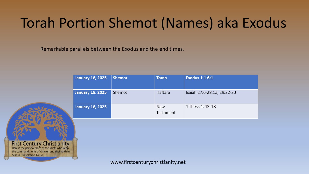 Messianic Torah Portion Shemot - First Century Christianity