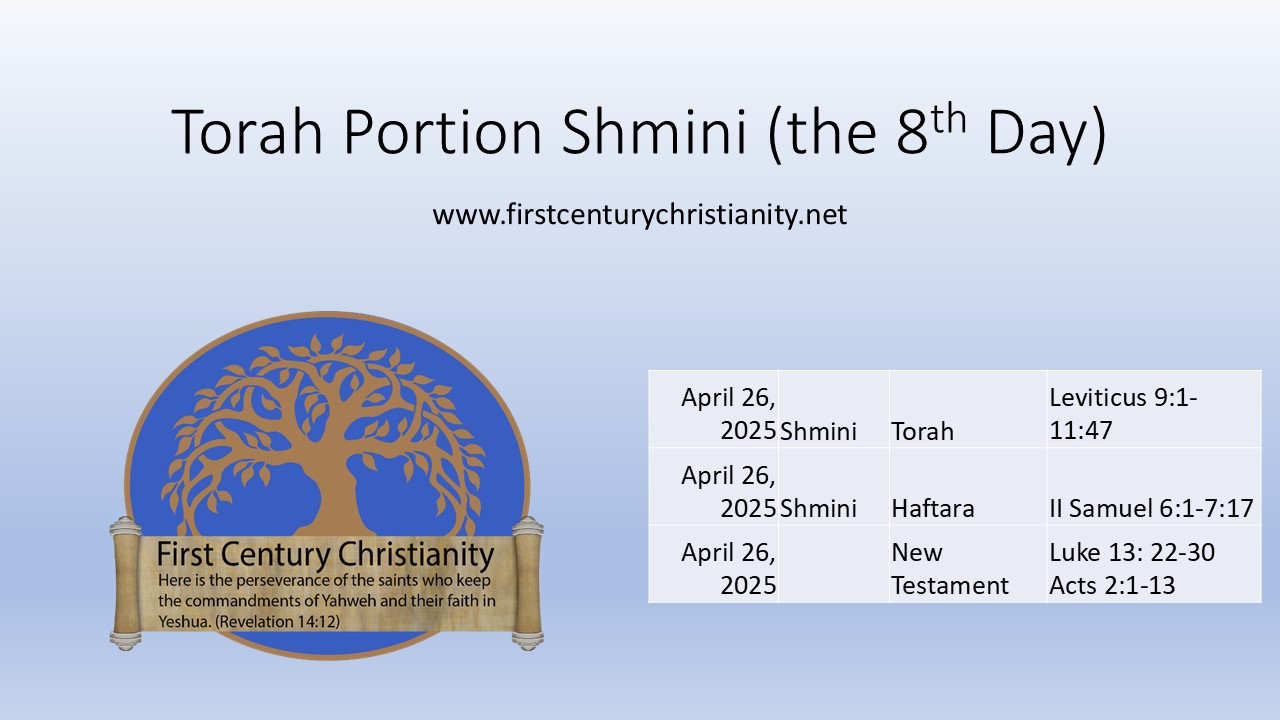 Messianic Torah Portion Shmini - First Century Christianity